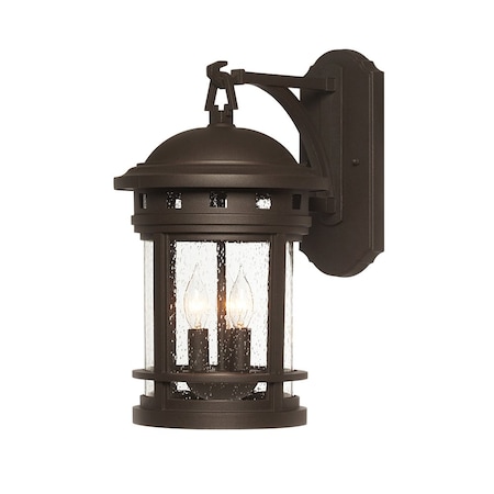Designers Fountain Sedona 16.25in Oil Rubbed Bronze 3-Light Outdoor Line Voltage Wall Sconce with No Bulbs Included 2381-ORB